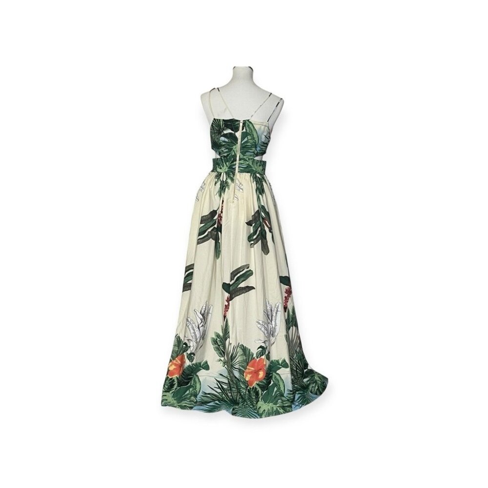 Floral Maxi Sundress with Plunge Neckline - Picture 2 of 7